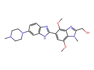 4',7'-Dimethoxy-1'-methyl-5-(4-methyl-1-piperazinyl)-(2,5'-bi-1H-benzimidazole)-2'-methanol structure