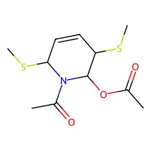 1-Acetyl-3,6-bis(methylsulfanyl)-1,2,3,6-tetrahydro-2-pyridinyl acetate structure