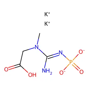 Glycine, N-[imino(phosphonoamino)methyl]-N-methyl-, potassium salt (1:2) structure