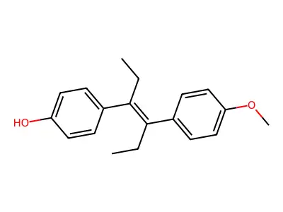 Diethylstilbestrol monomethyl ether structure