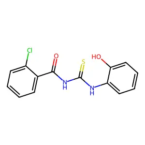 2-chloro-N-[(2-hydroxyphenyl)carbamothioyl]benzamide structure