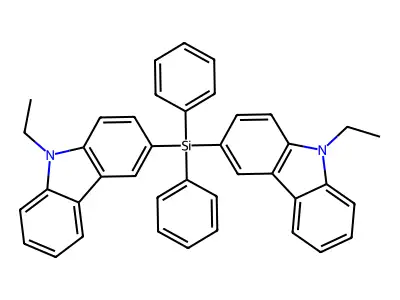 Bis(9-ethyl-3-carbazolyl)diphenylsilane structure