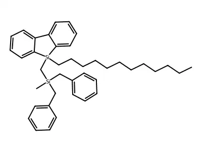 9-((Dibenzylmethylsilyl)methyl)-9-dodecyl-9H-9-silafluorene structure