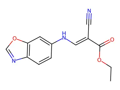 Ethyl 3-[(1,3-benzoxazol-6-yl)amino]-2-cyanoprop-2-enoate structure