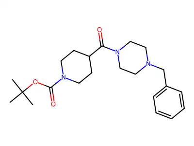 1-Benzyl-4-[(1-t-butoxycarbonyl-4-piperidyl)carbonyl]piperazine structure