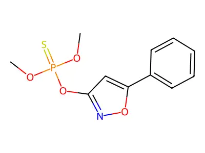 Phosphorothioic acid, O,O-dimethyl O-(5-phenyl-3-isoxazolyl) ester structure