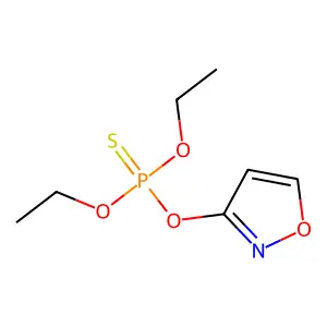 Phosphorothioic acid, O,O-diethyl O-(3-isoxazolyl) ester structure