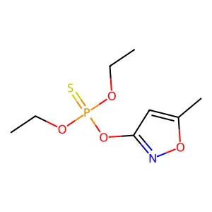 Phosphorothioic acid, O,O-diethyl O-(5-methyl-3-isoxazolyl) ester structure