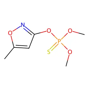 Phosphorothioic acid, O,O-dimethyl O-(5-methyl-3-isoxazolyl) ester structure