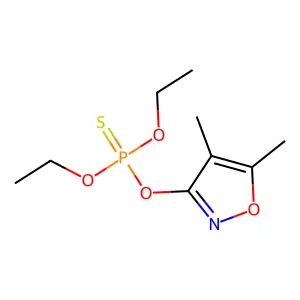 Phosphorothioic acid, O,O-diethyl O-(4,5-dimethyl-3-isoxazolyl) ester structure