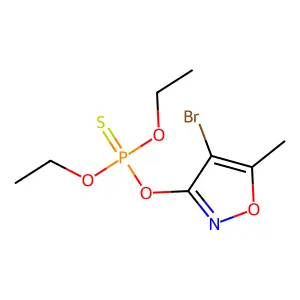Phosphorothioic acid, O-(4-bromo-5-methyl-3-isoxazolyl) O,O-diethyl ester structure