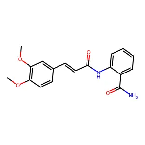 (E)-2-(3-(3,4-dimethoxyphenyl)acrylamido)benzamide structure