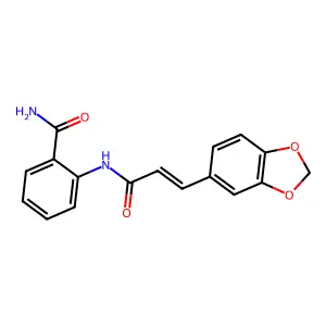 2-[[(E)-3-(1,3-benzodioxol-5-yl)prop-2-enoyl]amino]benzamide structure