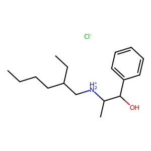 Benzyl alcohol, alpha-(1-((2-ethylhexyl)amino)ethyl)-, hydrochloride structure