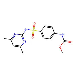 methyl (4-(N-(4,6-dimethylpyrimidin-2-yl)sulfamoyl)phenyl)carbamate structure
