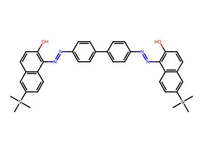 1,1'-(1,1'-Biphenyl-4,4'-diylbisazo)bis(6-(trimethylsilyl)-2-naphthol) structure