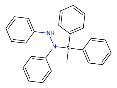 1,2-Diphenyl-1-((diphenyl)methylsilyl)hydrazine structure