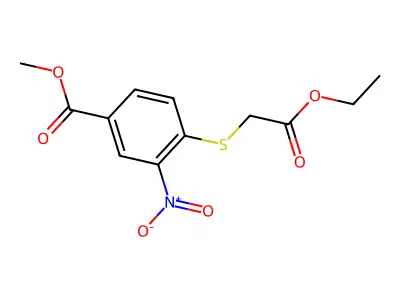 Methyl 4-[(2-ethoxy-2-oxoethyl)thio]-3-nitrobenzoate structure
