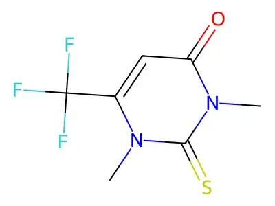 1,3-Dimethyl-2-thioxo-6-(trifluoromethyl)-2,3-dihydropyrimidin-4(1H)-one structure