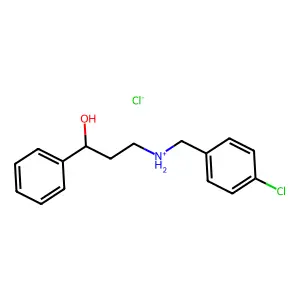 Benzyl alcohol, alpha-(1-((p-chlorobenzyl)amino)ethyl)-, hydrochloride structure