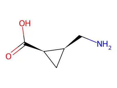 (1R,2S)-2-(aminomethyl)cyclopropane-1-carboxylic acid structure