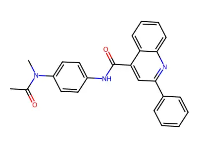 N-[4-[acetyl(methyl)amino]phenyl]-2-phenylquinoline-4-carboxamide structure
