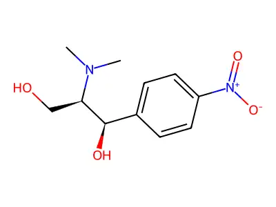 (1R,2R)-2-(dimethylamino)-1-(4-nitrophenyl)propane-1,3-diol structure
