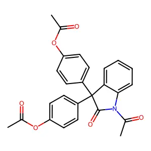 1-Acetyl-3,3-bis(4-(acetyloxy)phenyl)-1,3-dihydro-2H-indol-2-one structure