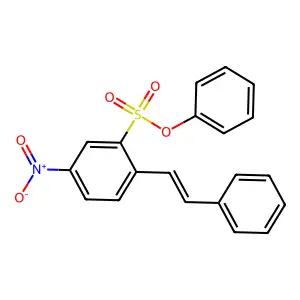 phenyl 5-nitro-2-[(E)-2-phenylethenyl]benzenesulfonate structure