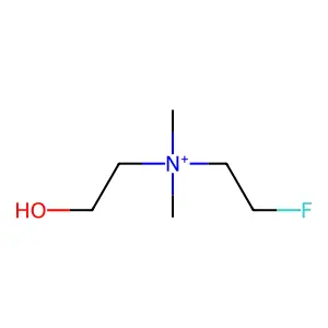 Fluoroethylcholine ion F-18 structure