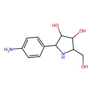 2-(4-氨基苯基)-5-(羟甲基)吡咯烷-3,4-二醇 structure