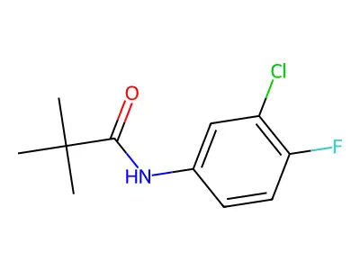 N-(3-chloro-4-fluorophenyl)-2,2-dimethylpropanamide structure