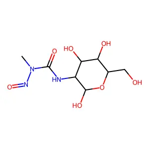 1-Methyl-1-nitroso-3-(3,4,5,6-tetrahydroxy-1-oxohexan-2-yl)urea structure