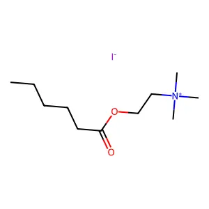 N,N,N-trimethyl-2-((1-oxohexyl)oxy)ethanaminium structure