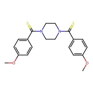 Piperazine, 1,4-bis[(4-methoxyphenyl)thioxomethyl]- structure