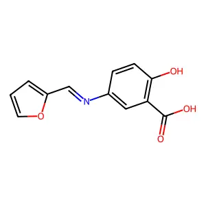Benzoic acid, 5-[(2-furanylmethylene)amino]-2-hydroxy- structure