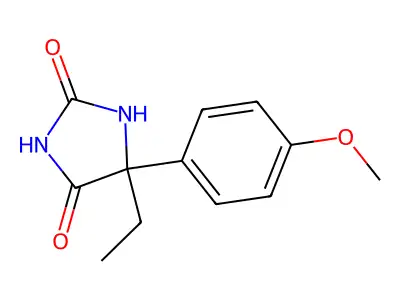 5-Ethyl-5-(4-methoxyphenyl)imidazolidine-2,4-dione structure