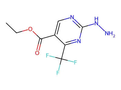 Ethyl 2-hydrazino-4-(trifluoromethyl)pyrimidine-5-carboxylate structure