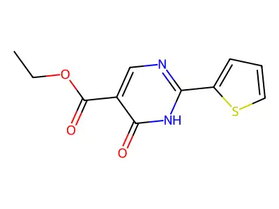 ethyl 6-oxo-2-thiophen-2-yl-1H-pyrimidine-5-carboxylate structure