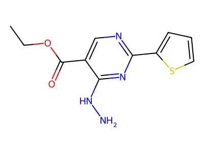 Ethyl 4-hydrazino-2-(2-thienyl)pyrimidine-5-carboxylate structure