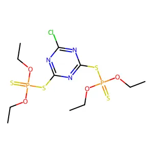 6-Chloro-2,4-bis(diethoxythioxophosphoranylthio)-1,3,5-triazine structure