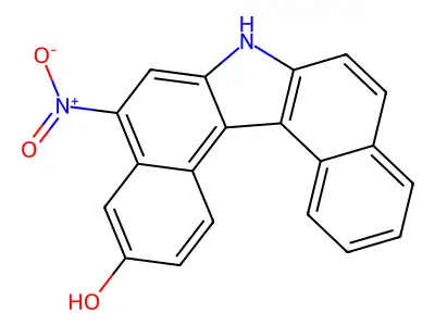 3-Hydroxy-5-nitro-7H-dibenzo(c,g)carbazole structure