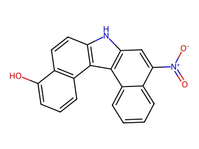 4-Hydroxy-9-nitro-7H-dibenzo(c,g)carbazole structure