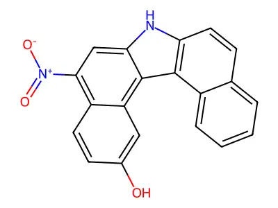 2-Hydroxy-5-nitro-7H-dibenzo(c,g)carbazole structure