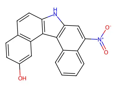 2-Hydroxy-9-nitro-7H-dibenzo(c,g)carbazole structure