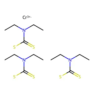 Chromium, tris(diethyldithiocarbamato)- structure