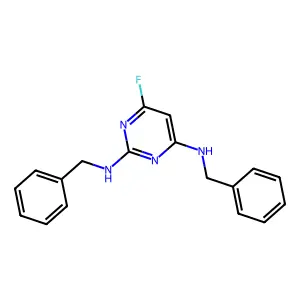 2,4-Pyrimidinediamine, 6-fluoro-N,N'-bis(phenylmethyl)- structure