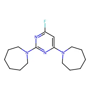 1,1'-(6-Fluoro-2,4-pyrimidinediyl)bis[hexahydro-1H-azepine] structure