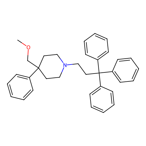 Piperidine, 4-(methoxymethyl)-4-phenyl-1-(3,3,3-triphenylpropyl)- structure