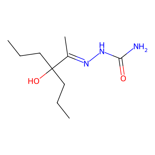 [(E)-(3-hydroxy-3-propylhexan-2-ylidene)amino]urea structure